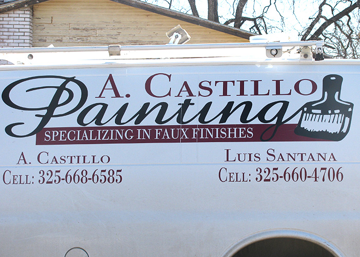 A. Castillo Painting Truck Decal