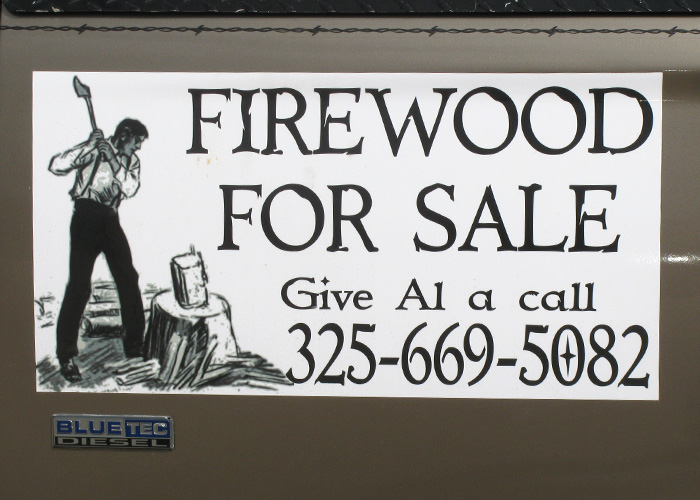 Firewood for Sale Truck Decal