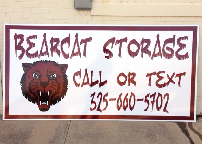 Bearcat Storage - Business Sign