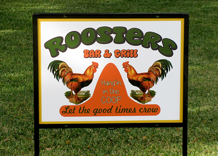 Roosters Bar & Grill - Yard Sign